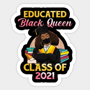 Class of 2021 HBCU Educated Queen Black Girl Graduation Sticker